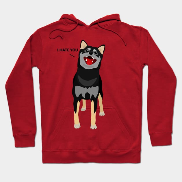 Black Shiba Inu Hoodie by MushroomEye